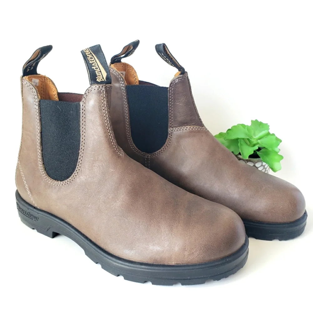Blundstone 1469 Steel Grey Leather Chelsea Ankle Boots Size 8.5 New in Box - Picture 1 of 11